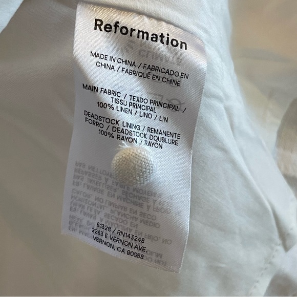 Reformation Heidi White Linen Mini Dress - Picture 4 of 7